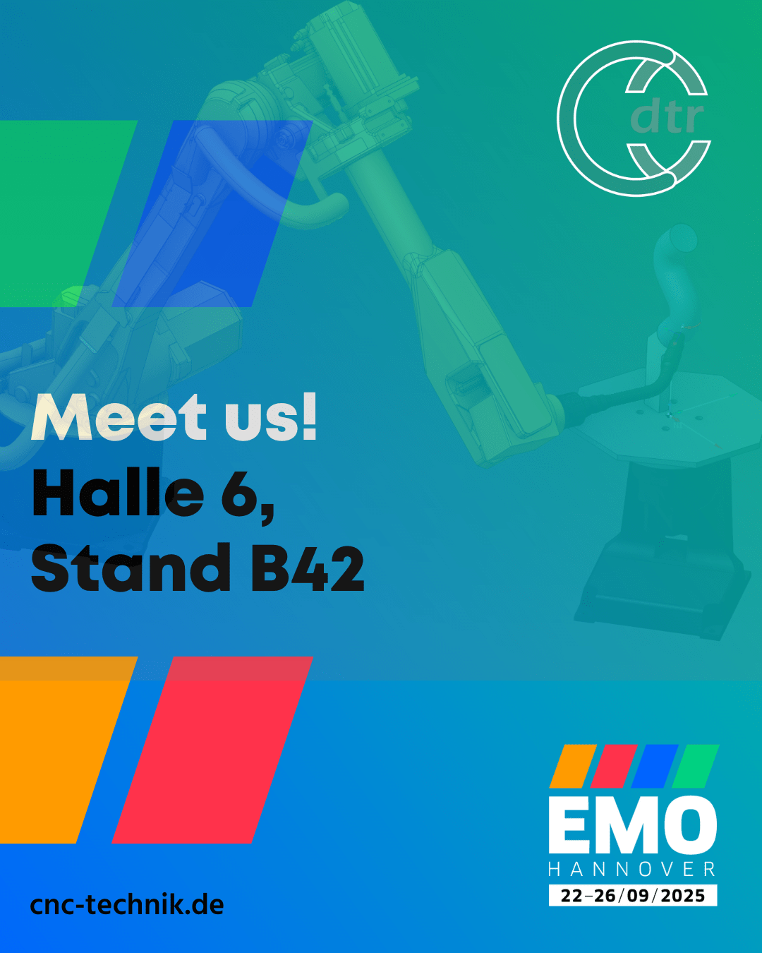 Meet us Halle 6 Stand B42 | CAD/CAM Programmiersoftware für CNC Maschinen und Industrieroboter