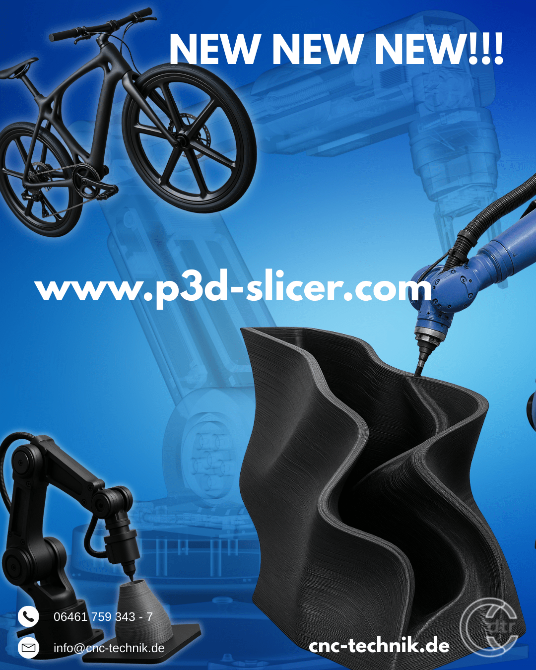 P3D Slicer Website | CAD/CAM Programmiersoftware für CNC Maschinen und Industrieroboter