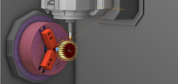 Drehen Frasen Zahnrad mit ENCY programmiert | CAD/CAM Programmiersoftware für CNC Maschinen und Industrieroboter