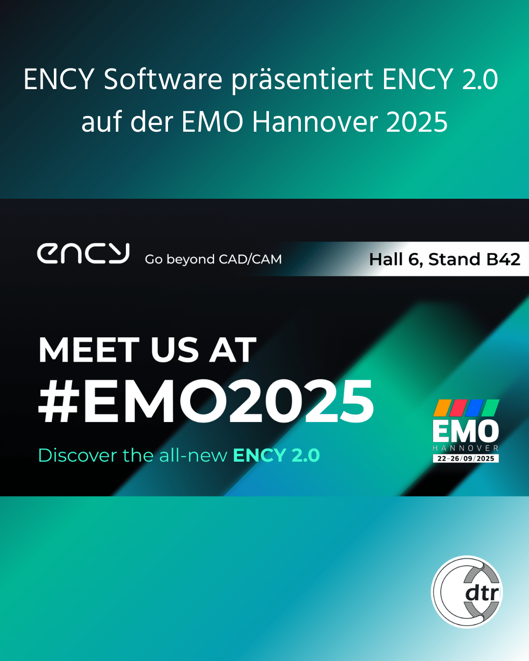 ENCY prasentiert ENCY 2.0 auf der EMO Hannover 2025 | CAD/CAM Programmiersoftware für CNC Maschinen und Industrieroboter