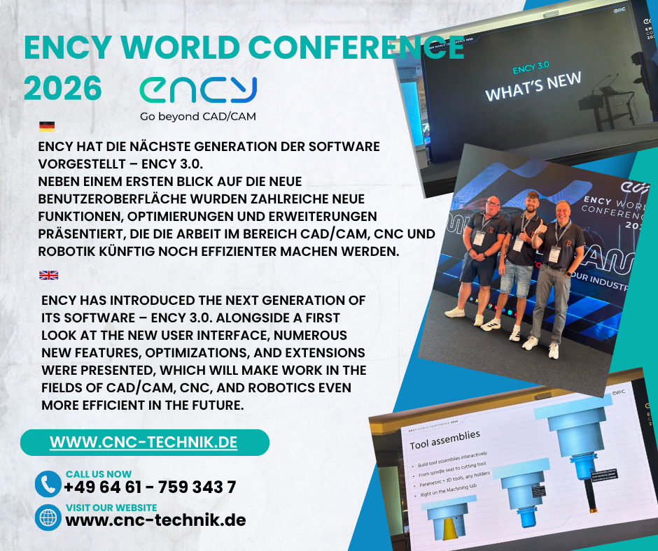 ency CAD CAM Programmiersoftware für CNC Maschinen und Industrieroboter 1 ENCY Reseller Meeting Post 1 | CAD/CAM Programmiersoftware für CNC Maschinen und Industrieroboter