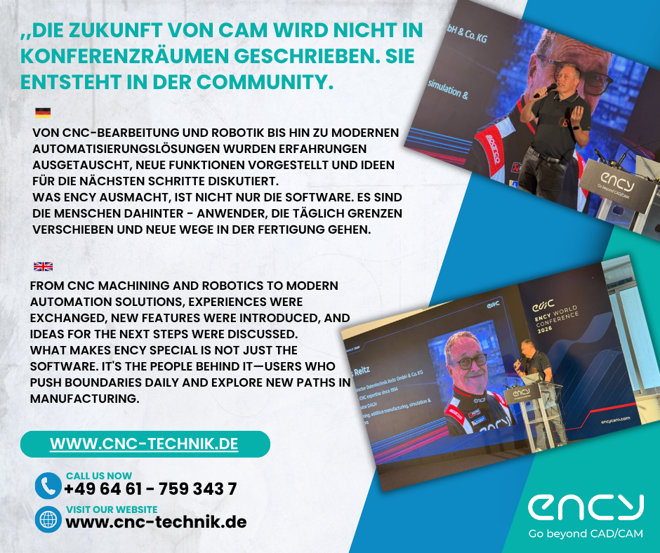 ENCY Reseller Meeting Post 4 | CAD/CAM Programmiersoftware für CNC Maschinen und Industrieroboter