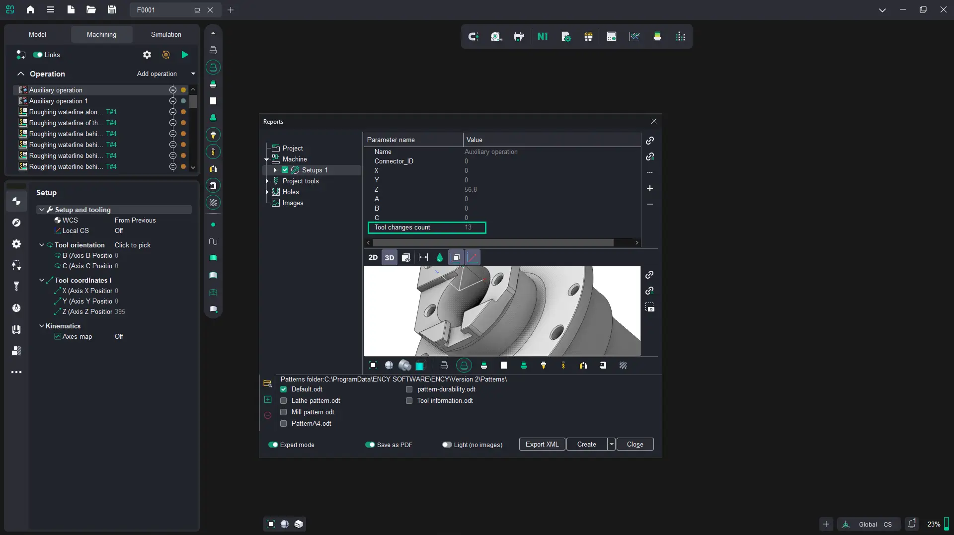 Tool changes count | CAD/CAM Programmiersoftware für CNC Maschinen und Industrieroboter