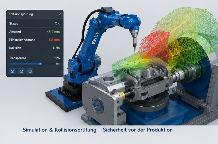 ENCY Robot Simulation und Kollisionsprüfung einer Roboterzelle