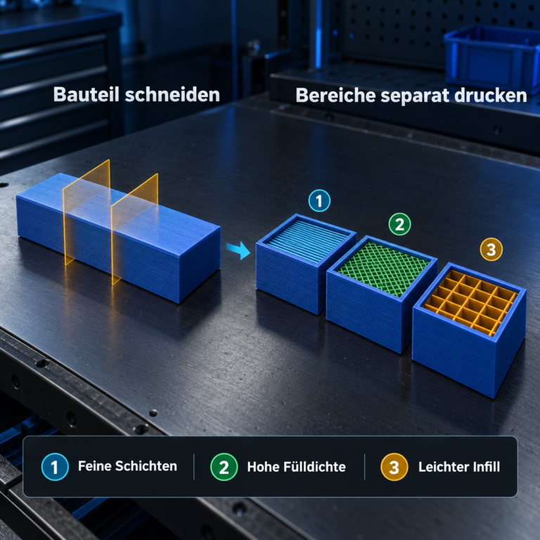 Bereiche unterschiedlich drucken – technische Prozessillustration
