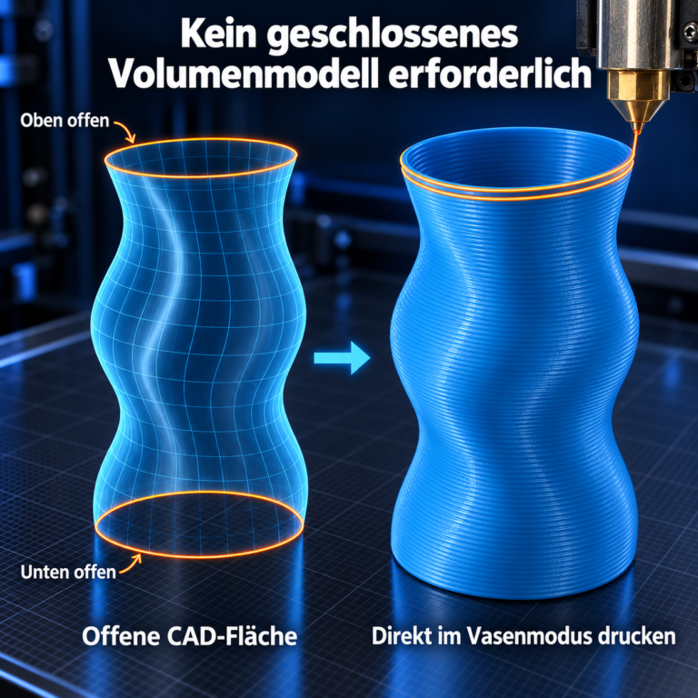 Offene Flächen direkt drucken – technische Prozessillustration