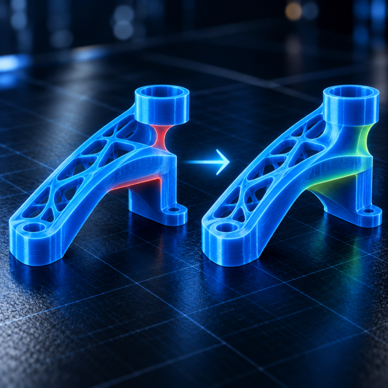 Modelloptimierung mit Flächenfunktionen – technische Prozessillustration