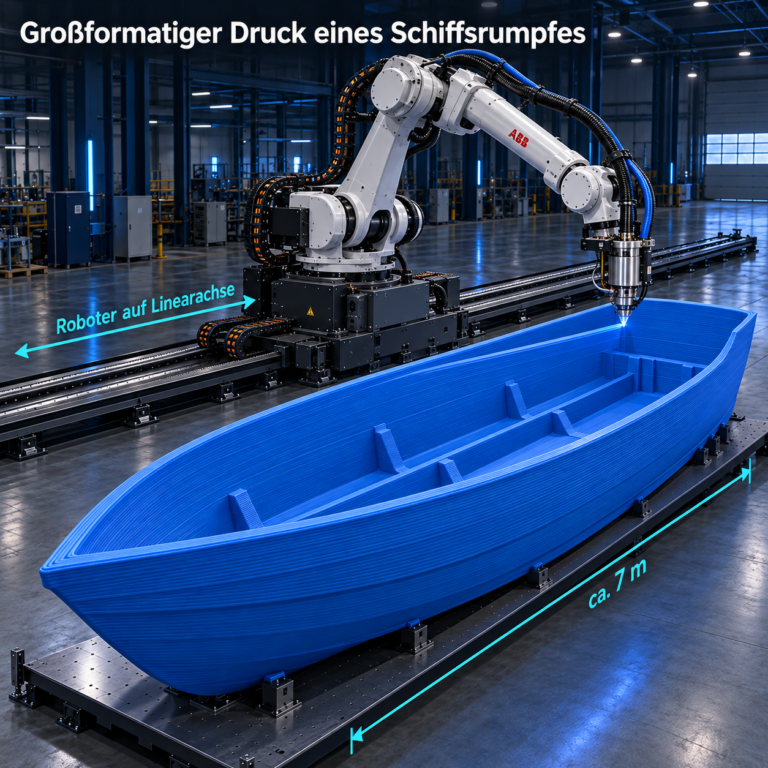 Großformatdruck mit Roboter auf Rail